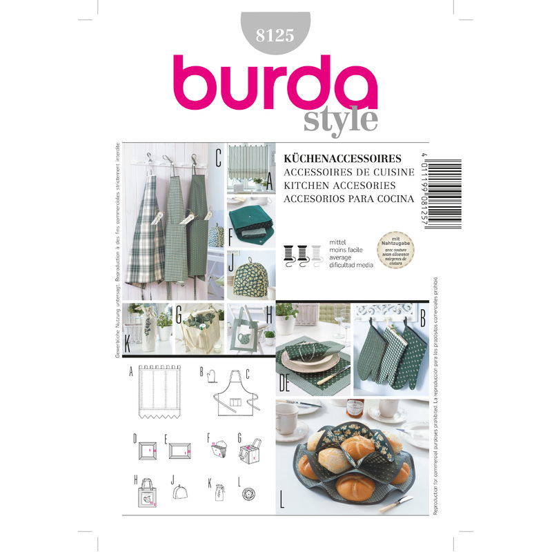 Burda B8125 Kitchen Accessories Sewing Pattern Burda Sewing Pattern 8125