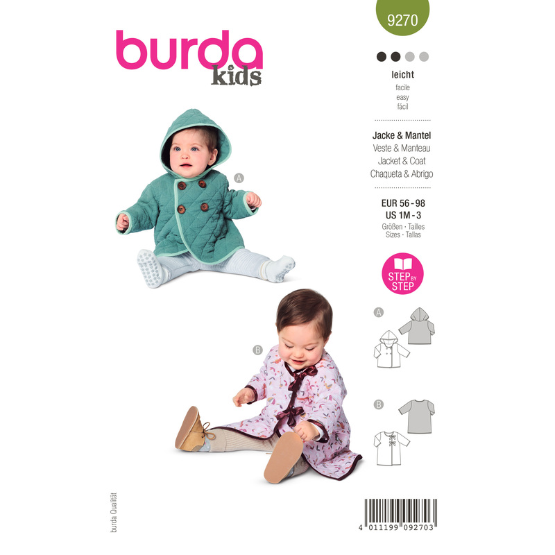 9270 BUR BABY JACKET Burda Sewing Pattern 9270