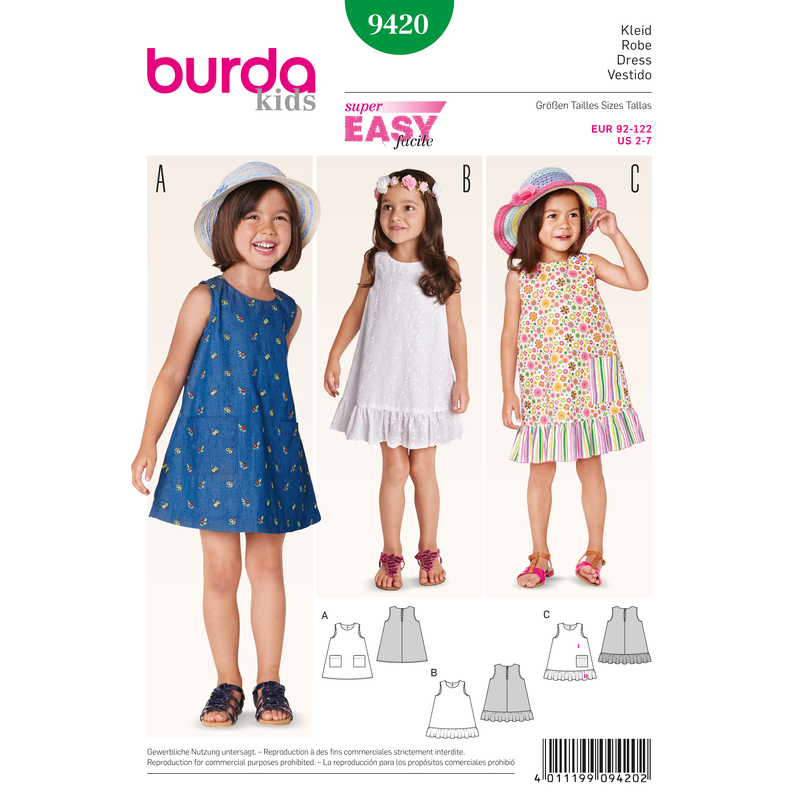 Burda B9420 Children Sewing Pattern Burda Sewing Pattern 9420