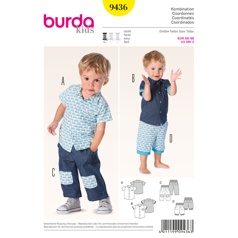 Burda B9436 Burda Style Baby Sewing Pattern Burda Sewing Pattern 9436