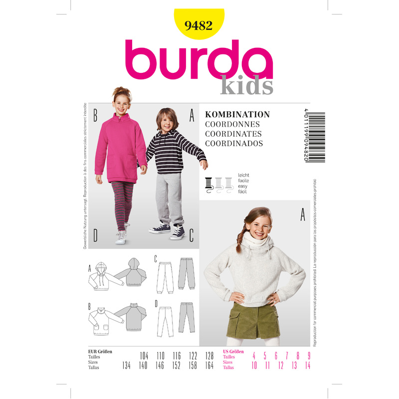 Burda Kids B9482 Coordinates Sewing Pattern Burda Sewing Pattern 9482