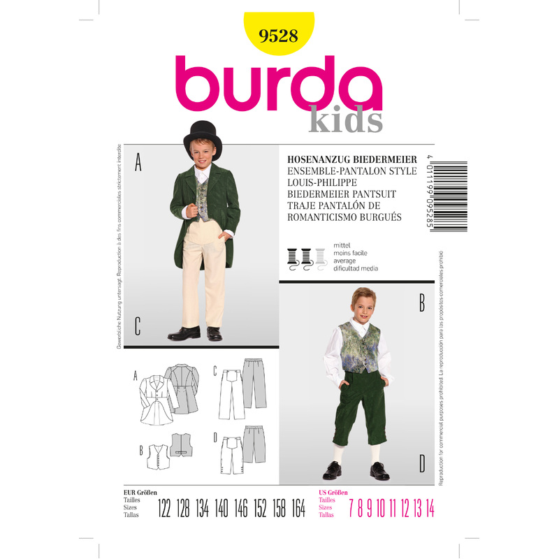 Burda B9528 Burda Style, Biedermeier Trousersuit Burda Sewing Pattern 9528