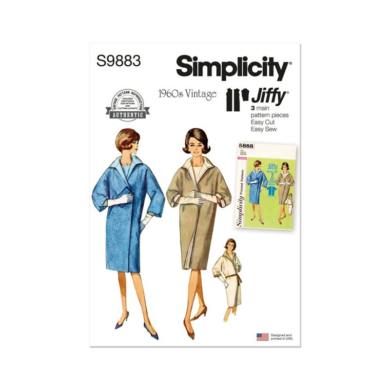 Simplicity Sewing Pattern S9883k5Misses’ Reversible Coat sizes 8-16