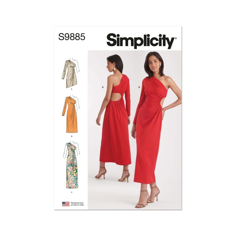 Simplicity Sewing Pattern S9885k5 Misses’ Knit Dress Three Lengths sizes 8-16