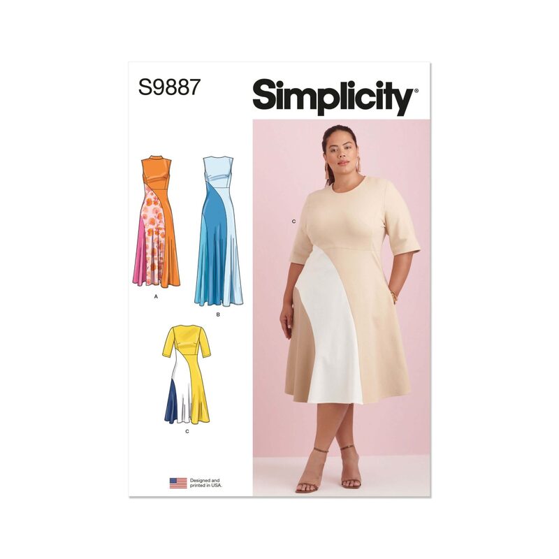 Simplicity Sewing Pattern S9887w2 Women’s Dress Length Variations sizes 20w-28w