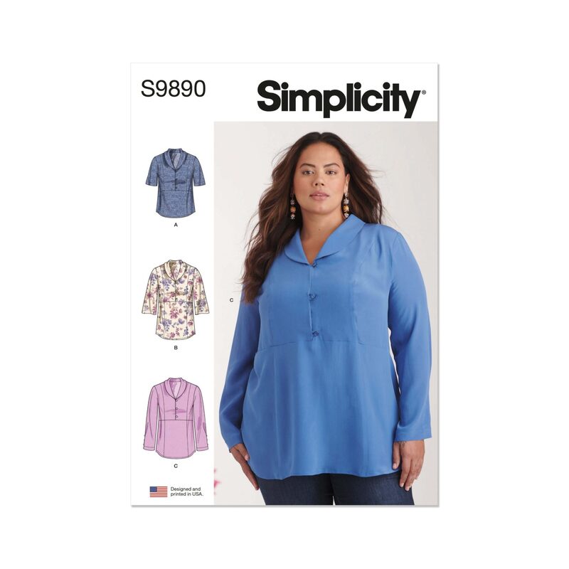 Simplicity Sewing Pattern S9890w2 Women’s Tops sizes 20w-28w