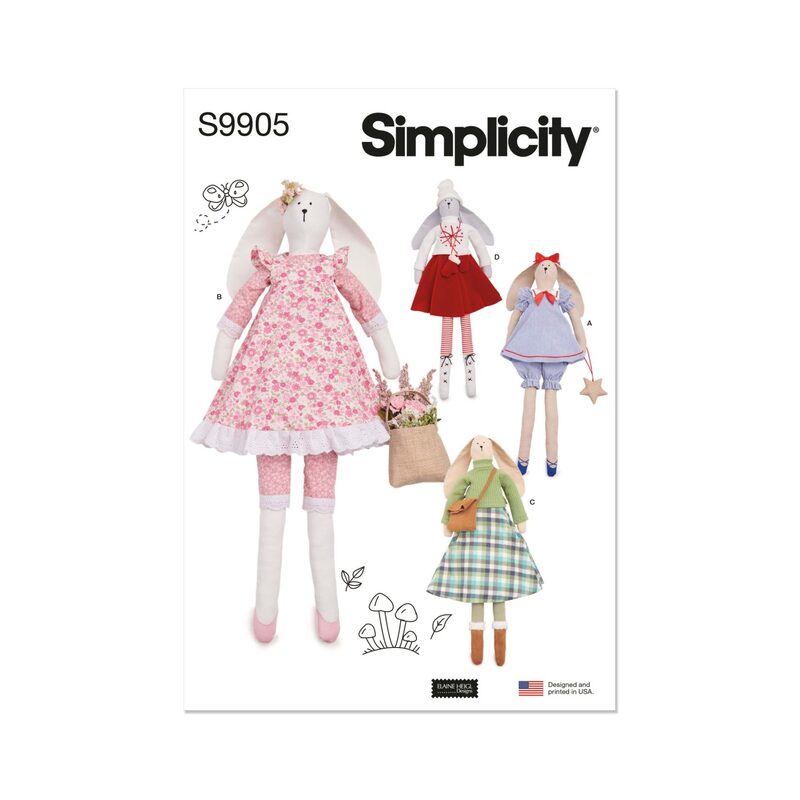 Simplicity Sewing Pattern S9905os Slender Plush Bunny Clothes 