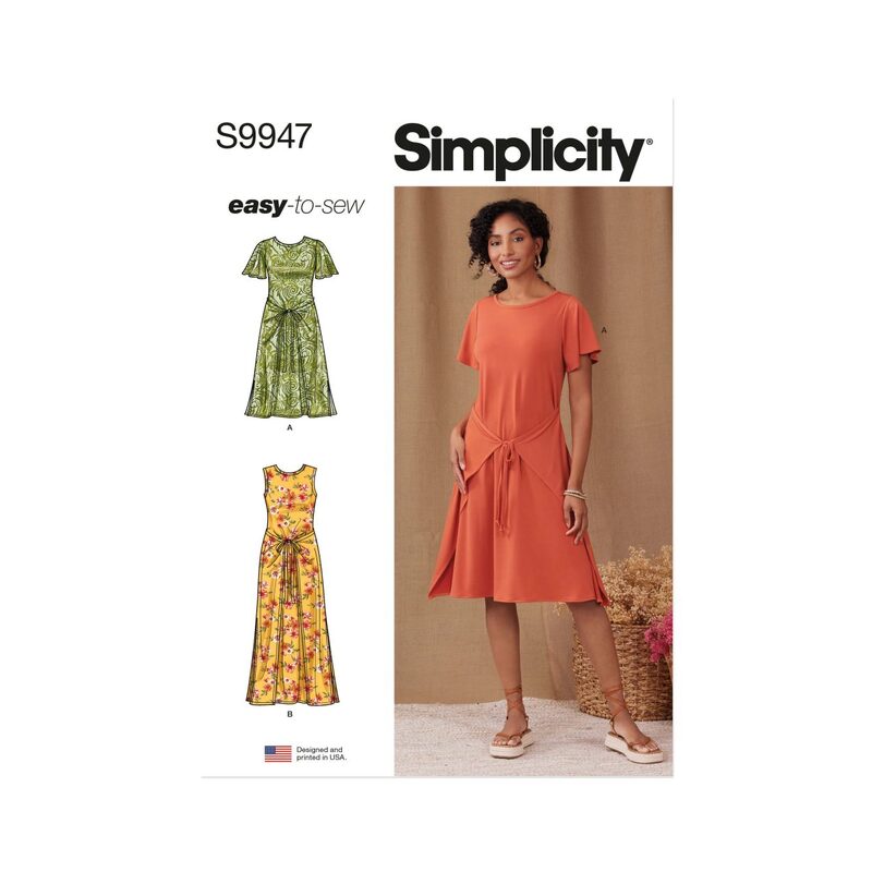 Simplicity Sewing Pattern S9947d5 Misses Knit Dress with Sleeve Length Variations size 4-12