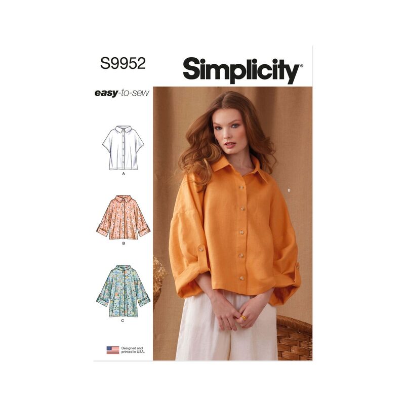 Simplicity Sewing Pattern S9952a Misses’ Shirts size s-xxl