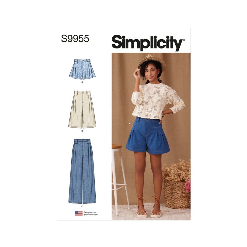 Simplicity Sewing Pattern S9955y5 Misses’ Shorts and trousers size 18-26