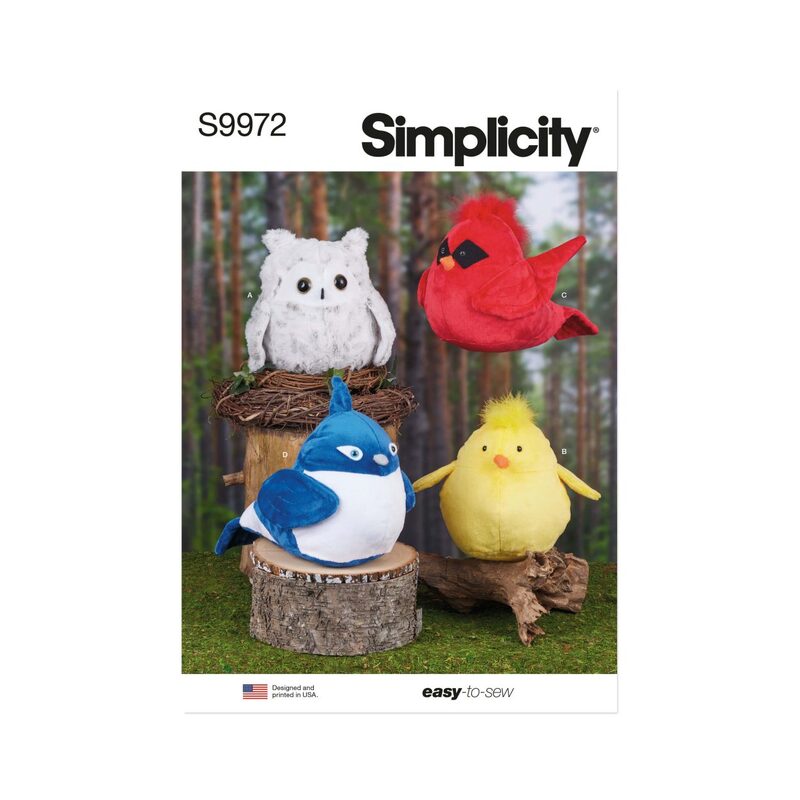 Simplicity Sewing Pattern S9972os Plush Birds